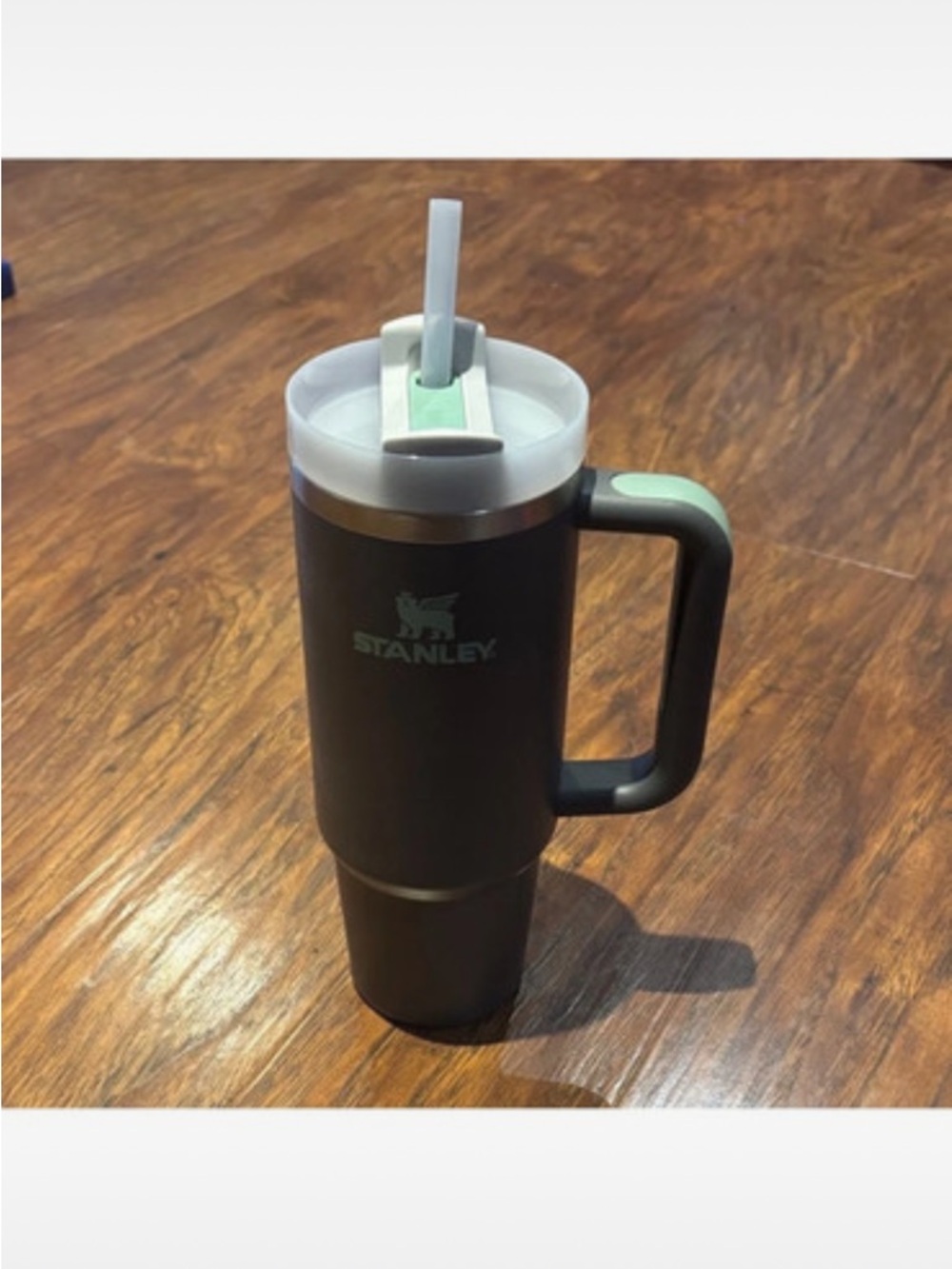 Stanley Matte Green Travel Tumbler with Mint Accents